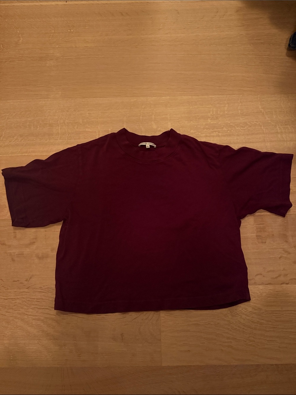 Cotton Citizen Short Sleeve Crop Tee - Burgundy